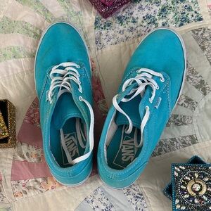 Vans Women's Teal Canvas Sneakers soft padded canvas shoes- rubber sole
